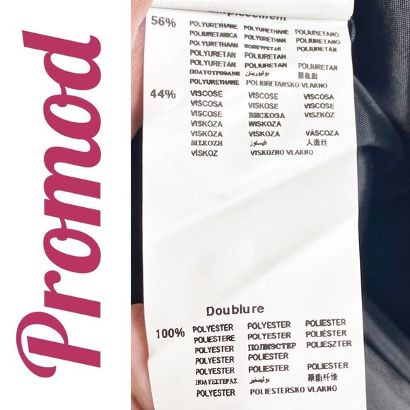 PROMOD VINTAGE HOUNDSTOOTH FAUX LEATHER MINI SKIRT GRUNGE OFFICE, SIZE 8 - Picture 10 of 12